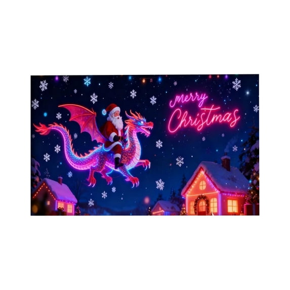 Cute Christmas Door Cover 150x210cm Fluorescent Glow in Dark, Holiday Hanging Door Banner for Front Door Decor, Indoor Outdoor Xmas Party Decoration,D