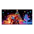 thumbnail image 1 of Cute Christmas Door Cover 150x210cm Fluorescent Glow in Dark, Holiday Hanging Door Banner for Front Door Decor, Indoor Outdoor Xmas Party Decoration,W, 1 of 6