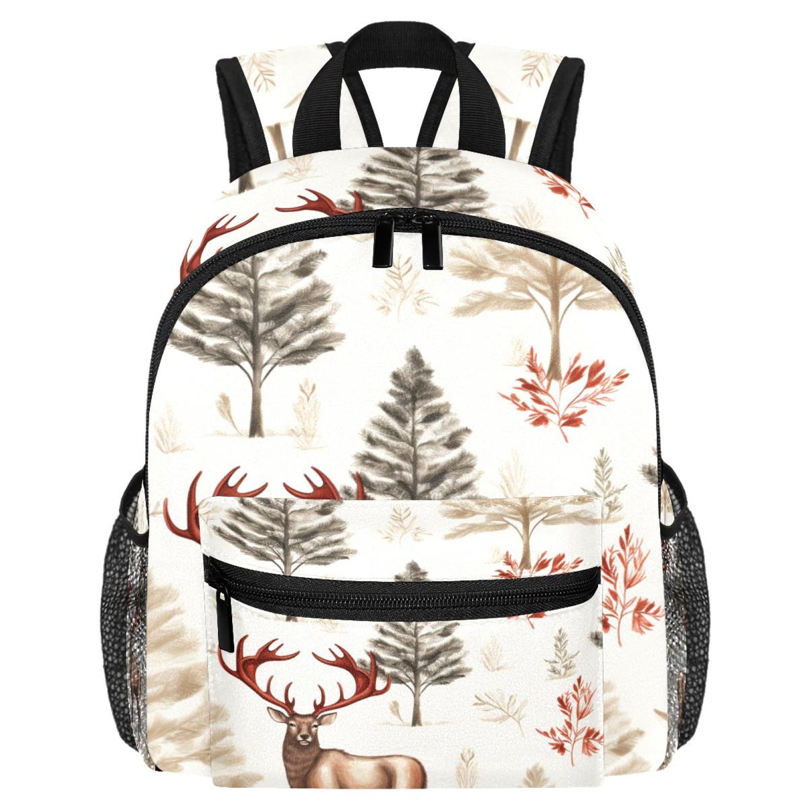 Cute Christmas Elk Mini School Backpack for Kindergarten Girls Boys