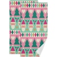 thumbnail image 1 of Cute Christmas Geometric Hand Towels 2 PCS, Xmas Santa Claus Kitchen Towel Ultra Soft and Highly Absorbent,Decorative Fingertip Face Towel for Bathroom Hotel, 28.3"x14.4", 1 of 5