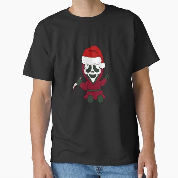 Cute Christmas Ghostface Whats Your Favorite Scary Holiday Movie Graphic Unisex Classic T-Shirt A127, From S to 5XL