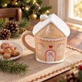Cute Christmas Gingerbread House Mug, Ceramic Holiday Desk Decor for ...