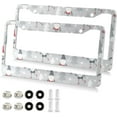 thumbnail image 1 of Cute Christmas Gnomes License Plate Frame - 2 Pack Universal Stainless Steel License Plate Holder with Screws & Chrome Caps, 2 Holes Car License Plate Cover for US Vehicles Home Decor, 1 of 7