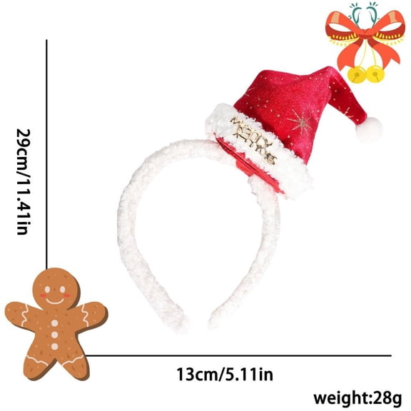 Cute Christmas Headband Xmas Hat Hairband Hair Clips Mini Hat Hair Barrettes Duckbill Clips Children New Year Party Decor Props