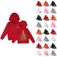 thumbnail image 1 of Cute Christmas Hoodies for Girl 2025 Long Sleeve Holiday Graphic Hooded Sweatshirt with Pockets Kids Pullover Tops, 1 of 1
