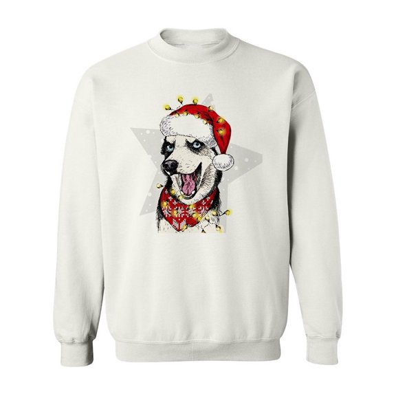 Cute Christmas Husky Sweatshirt Men -Image by Shutterstock, Male x-Large