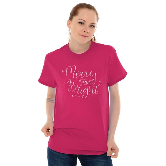 Cute Christmas Merry and Bright Women's Plus Size Graphic Tee Brisco Brands 3X