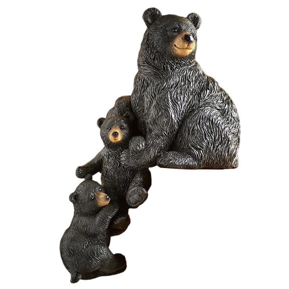 Cute Christmas Miniature Figurines Tabletop Indoor Decoration Ornaments Crafts Party Xmas Decor - Black Bear