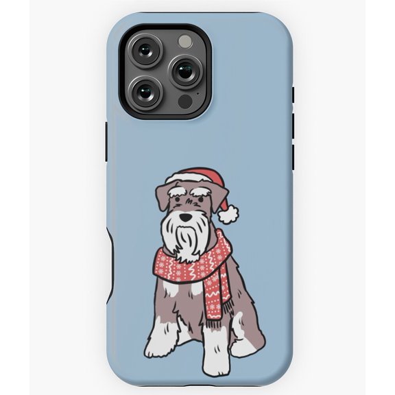 Cute Christmas Miniature Schnauzer Phone Case for iPhone 16 15 14 13 12 11 Pro Max