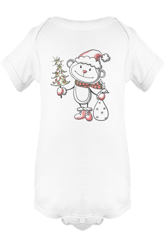 Cute Christmas Monkey Sketch Bodysuit Infant -Image by Shutterstock, Newborn