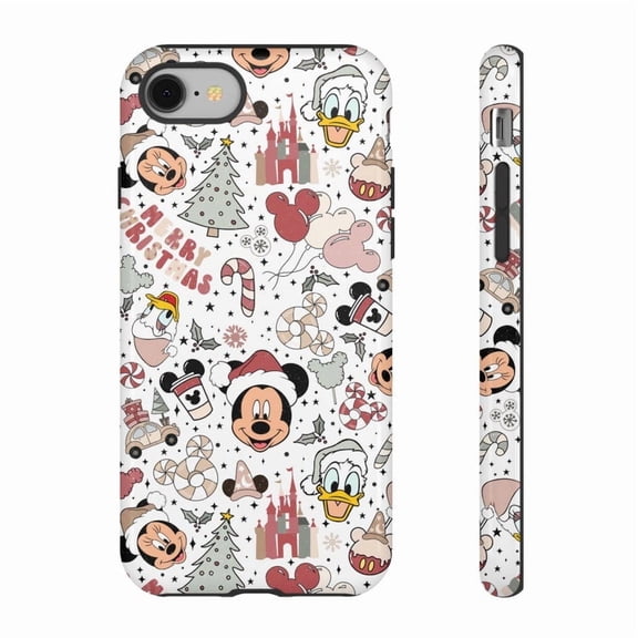Cute Christmas Mouse Holiday Winter Festive Animal Cartoon A509 Protective Case for iPhone 17 16 15 14 13 12 11 Pro Max