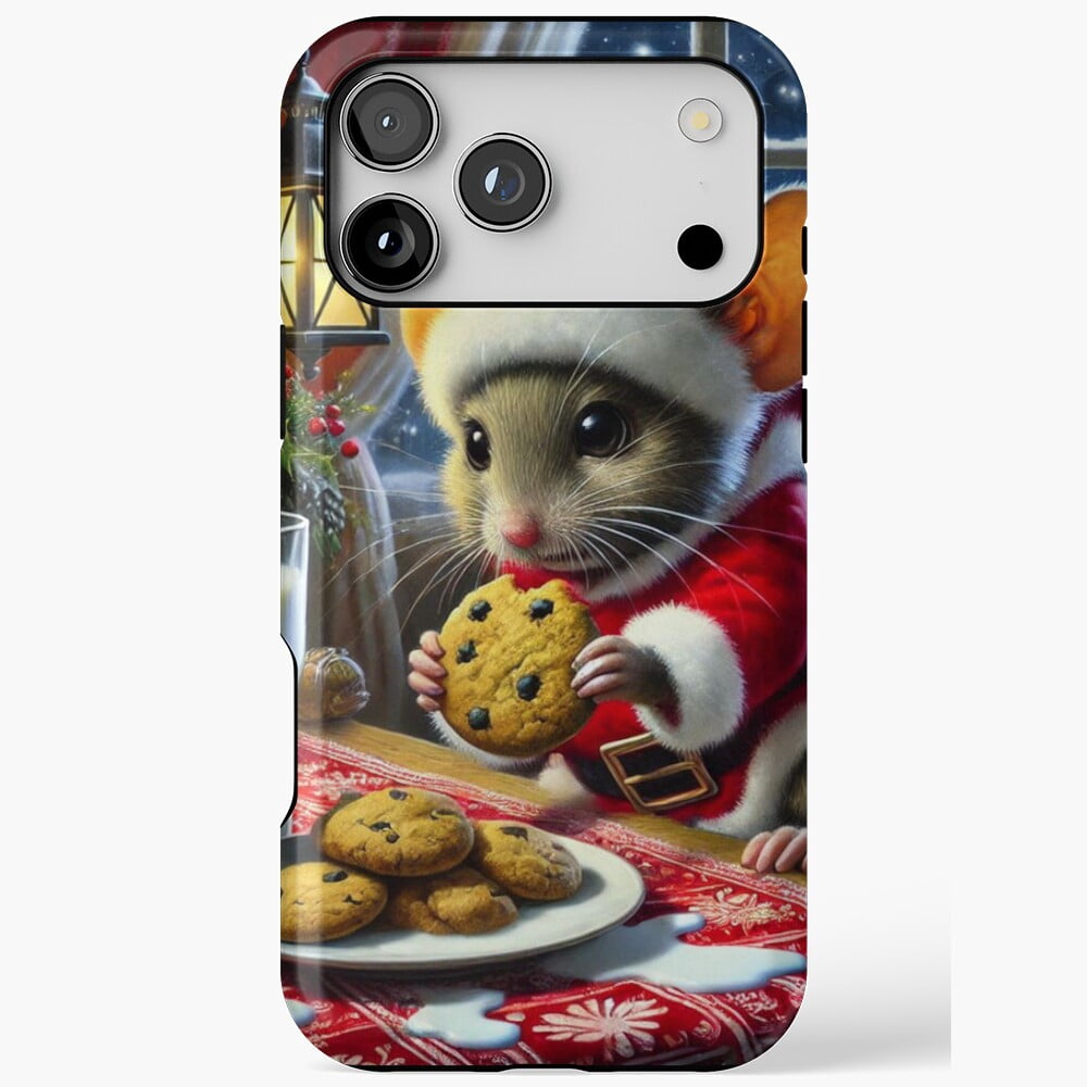 Cute Christmas Mouse Rodent Case for iPhone 11 12 13 14 15 16 17 Pro ...