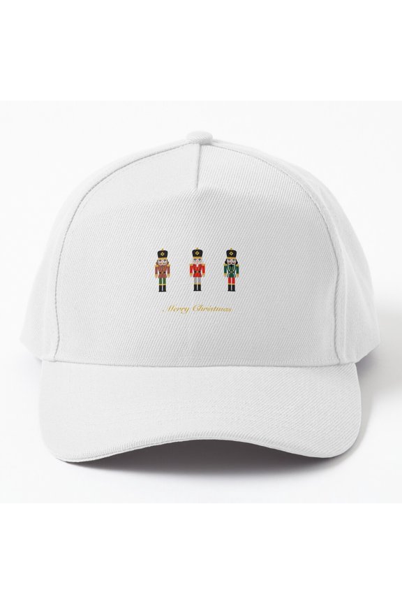 Cute Christmas Nutcrackers Baseball Cap, Soldier Holiday Pattern Graphic Design, Classic Hat