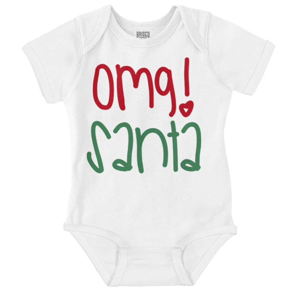 Cute Christmas OMG Santa Claus Bodysuit Jumper Girls Infant Baby Brisco Brands NB