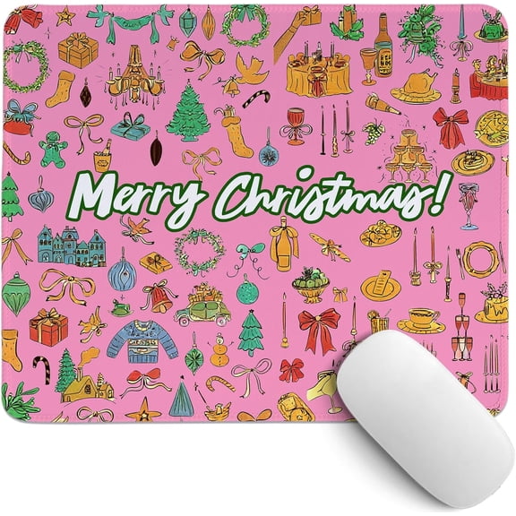 Cute Christmas  Pad,Small Xmas Desk Mat,Xmas Office Desk Decor,Winter Christmas Holiday Desktop Decorations for  Dorm  Office,Xmas ,10.2x8.2 in