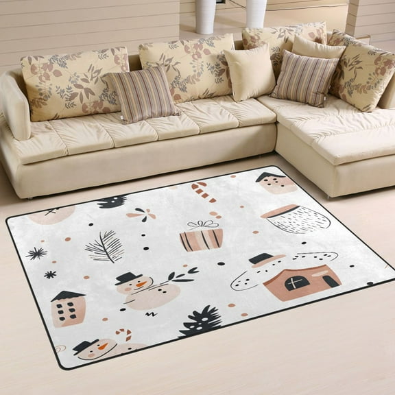 Cute Christmas Pattern Soft Polyester Area Rug 31''x20'', Non Slip, Memory Foam, Water Absorbent