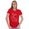 thumbnail image 1 of Cute Christmas Peace To The World Womens Fitted Plus Size Graphic Tee Brisco Brands 3X, 1 of 5