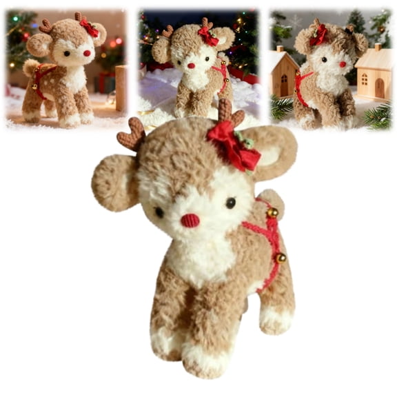Cute Christmas Reindeer Plush Toy, Soft Stuffed Animal Loved by Kids, Great for Home Decor, Christmas Parties, and as a Heartwarming Gift