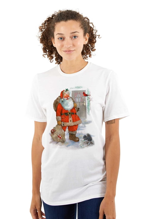 Cute Christmas Santa Claus Delivery Women's Graphic T Shirt Tees Brisco Brands M
