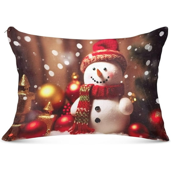 Cute Christmas Snowman Body Pillow Cover with Zipper, Soft and Cozy Fuzzy Fleece Body Pillow Case Cover 21 x 54 in, Plush Long Body Pillow Pillowcase for Fall and Winter Home Decor Gifts