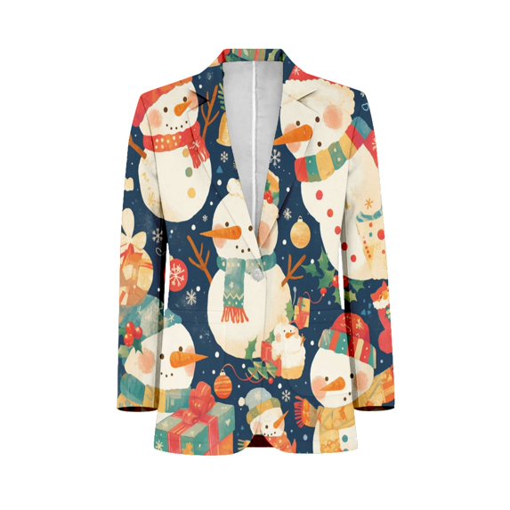 Cute Christmas Snowman Customized Men's Suits full man Shawl Collar — free download
