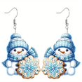 thumbnail image 1 of Cute Christmas Snowman Dangle Hook Earrings for Women Festive Holiday Jewelry for Party and Seasonal Celebrations, 1 of 2