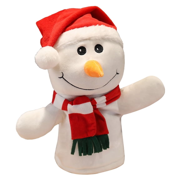 Cute Christmas Snowman Finger Puppet Soft Christmas Hand Puppet Interaction PP Role Play Accessory Holiday Entertainment