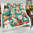 thumbnail image 1 of Cute Christmas Snowman Sherpa Blanket Throw Blanket For Bed Chair Sofa Blanket For Women Men Blanket Microfiber, 1 of 8