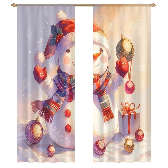 Cozy Hug Snowman Quilted Curtains NCU0NTD981 main image 1