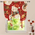 thumbnail image 1 of Cute Christmas Snowman Window Curtain for Living Room Roman Curtain Kitchen Tie-up Curtains Adjustable Drapes, 1 of 5