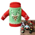 thumbnail image 1 of Cute Christmas Sweater Wine Bottle Cover, Handmade Wine Bottle Sweater For Christmas Decorations Cute Christmas Sweater Party Decorations Elk, 1 of 3