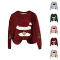 thumbnail image 1 of Cute Christmas Sweaters for Women 2025 Long Sleeve Crewneck Loose Xmas Santa Pullover Sweater Jumper Tops, 1 of 3