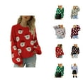 thumbnail image 1 of Cute Christmas Sweaters for Women 2025 Long Sleeve Crewneck Xmas Santa Knitted Pullover Sweater Jumper Tops, 1 of 7