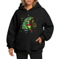 thumbnail image 1 of Cute Christmas Sweatshirt Funny Christmas Tree Graphic Hoodie Black XXL, 1 of 4