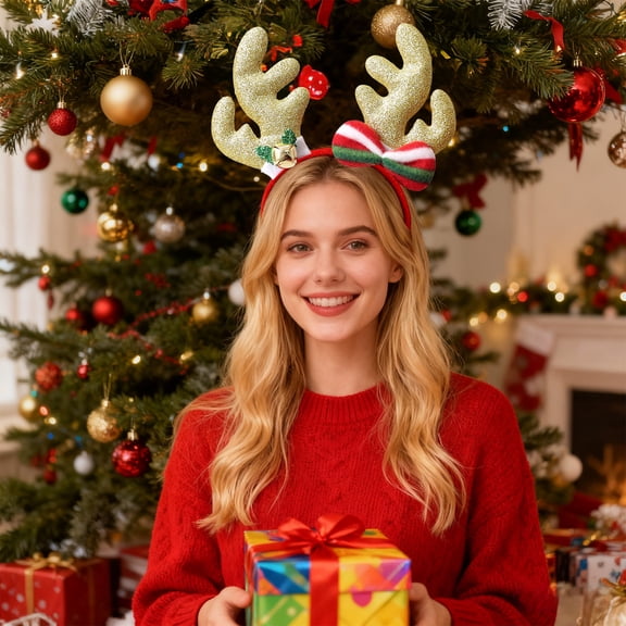 Cute Christmas Themed Hair Bands - Festive Headbands Accessories, Soft Comfortable Material, Reusable Holiday Party Decor, C