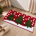 thumbnail image 1 of Cute Christmas Tree Bath mat for Bathroom Decorations Non Slip, Fluffy Absorbent Microfiber Red Colorful Xmas Cheer Holiday Festive Bathroom Mat Washable, Winter Themed Snow Bath Rug,20x32 Inch, 1 of 7