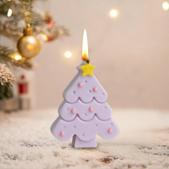 Cute Christmas Tree Scented Candle in Multiple Colors, Wax Material with Festive Shape, Aromatherapy for Cozy Atmosphere, Ideal for Gifting and Home Decoration