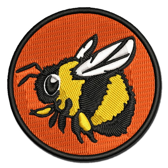 Cute Chubby Bumblebee Bee Insect Applique Multi-Color Embroidered Iron-On Patch - 2.0 Inch Mini