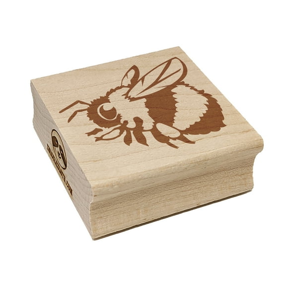 Cute Chubby Bumblebee Bee Insect Square Rubber Stamp Stamping Scrapbooking Crafting - Small 1.25in