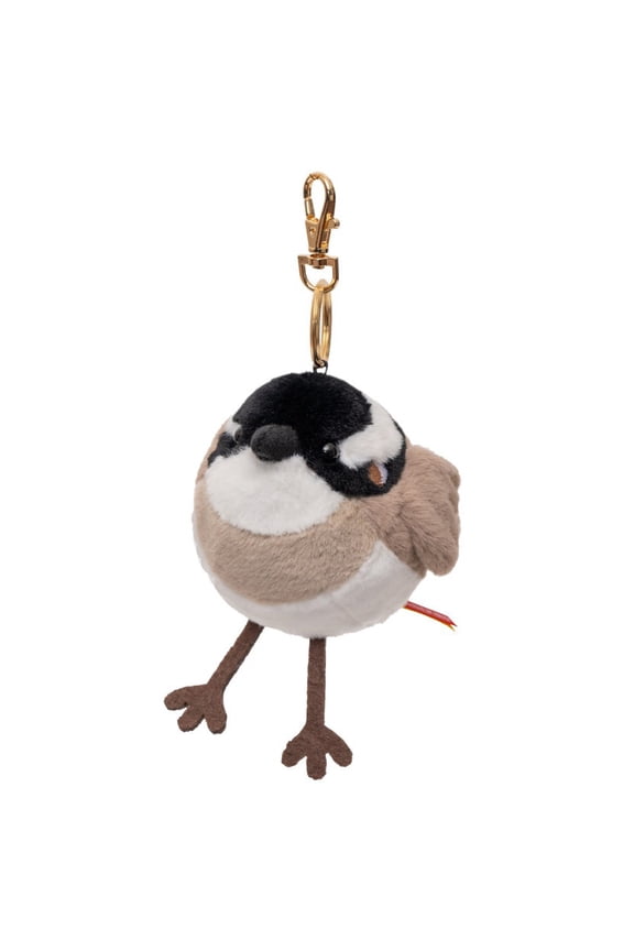 Cute Chubby Light-vented Bulbul Bird Plush Keychain, Fluffy Round Chinese Bulbul Bird Pendant Bag Charm for Backpack Purse Car Keys