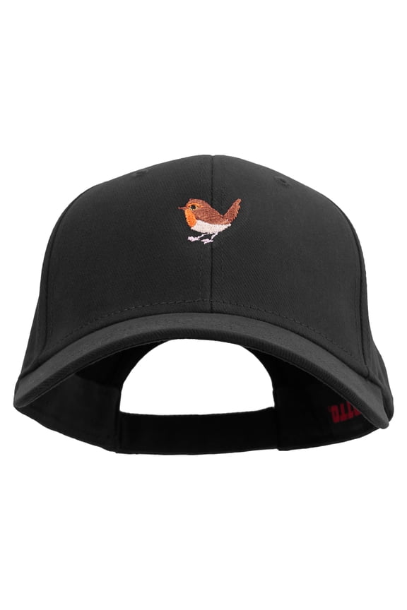 Cute Chucao Bird Embroidered Brushed Bull Denim Low Profile Cap - Black OSFM