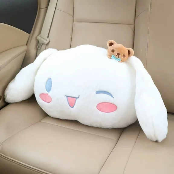 Cute Cinnamoroll Headrest Back Cushion For Car Lovely Soft Cuddly Throw Pillow Style Car Decoration Birthday Gifts