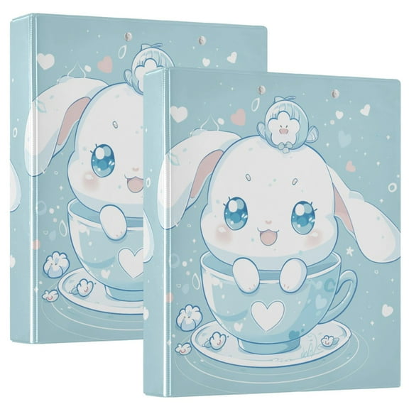 Cute Cinnamoroll Sanrio in Cup Hardcover 3 Ring Binder 1.5” Round Rings Binder Organizer Letter Size Paper Pockets School Office Supplies