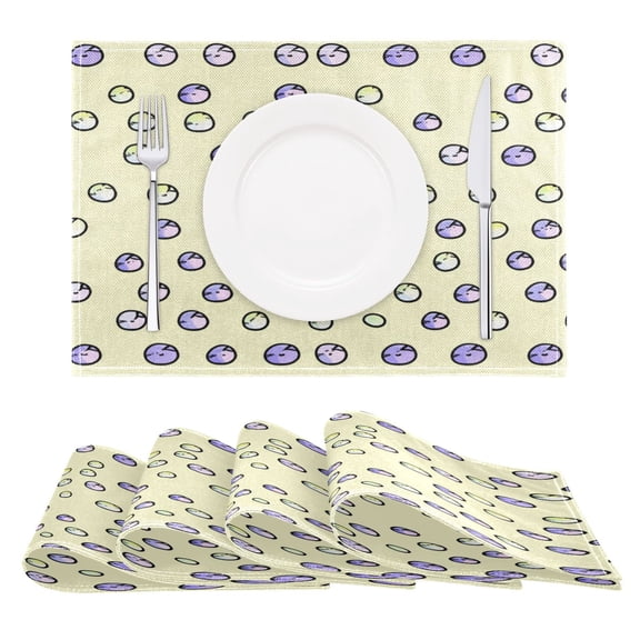 Cute Circles Pattern Reversible Placemat Non Slip Coffee Mat 18x12 Inch for Dining, Kitchen, Coffee