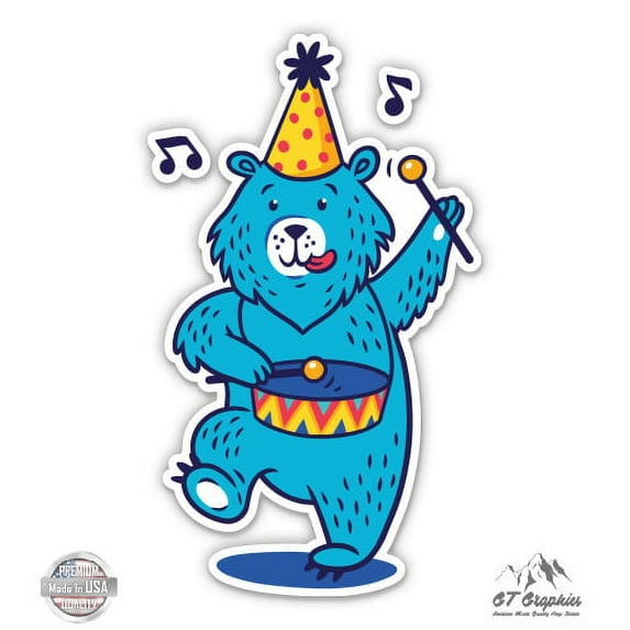 Cute Circus Bear - 12" Vinyl Sticker Waterproof Decal