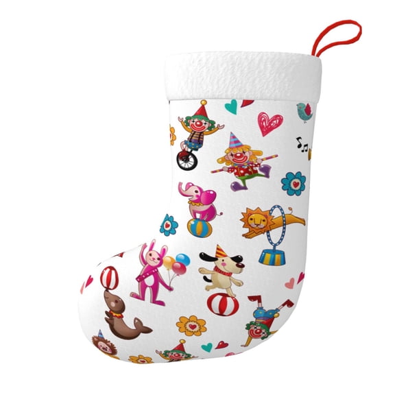 Cute Circus Clown Animals Christmas Stockings 18 Ince ,Gifts Stocking Family Party Decorations For Holiday Tree Decor