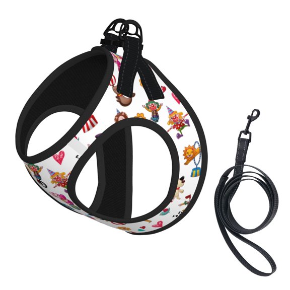 Cute Circus Clown Animals Pet Leash Vest Small Dogs Cats Puppy Harness With Leash Reflective No Choke Small