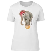 Cute Circus Elephant On Ball T-Shirt Women -Image by Shutterstock, Female Large