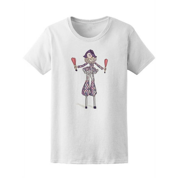 Cute Circus Girl On Stilts T-Shirt Women -Image by Shutterstock, Female XX-Large