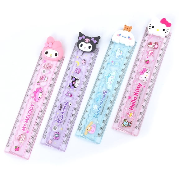 Cute Classic Character Ruler Set of 4, for Marking Drawing Crafting Office